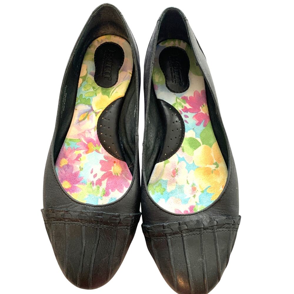 BORN JULIANNE LEATHER BLACK BALLET FLATS SIZE 9.5